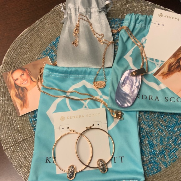 CUSTOM ROSE GOLD W/SILVER FILIGREE ELORA EARRINGS & INEZ RG LILAC MOP NECKLACE - Picture 9 of 10